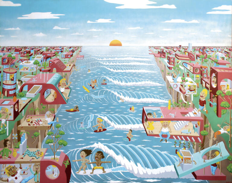 Camille Adra - Soleil, surf et chats 114x146-